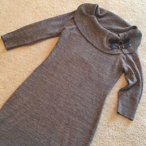 Shimmer Cowl Neck Sweater Dress